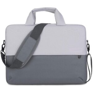Hi-Lite Essentials 15.6 Inch Soft Nylon Laptop Water Resistant Shoulder Messenger Bag (Grey)